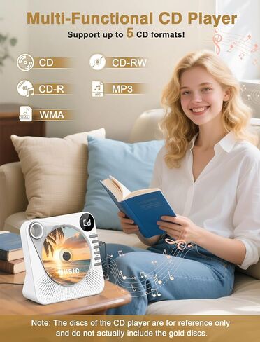 CD Player with HiFi Dual Speaker Portable Bluetooth,Desktop CD Player for Home Black with Remote Control,Dust Cover,LCD Display,Sleep Timer,EQ Sound,USB/AUX/3.5mm Earphone Jack for Home,Kids,Gift in Saudi Arabia