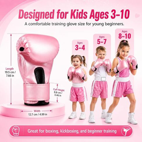 IMIKEYA Kids Boxing Gloves, Soft Padded Training Gloves for Boys and Girls Ages 3-10, Adjustable Wrist Strap for Beginner Punching Bag Practice, Indoor Sparring Play in Kuwait