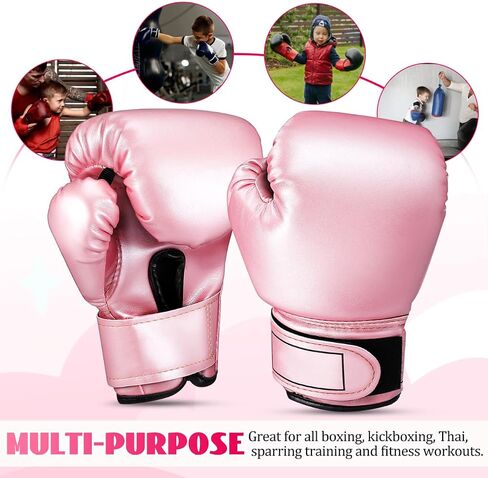 IMIKEYA Kids Boxing Gloves, Soft Padded Training Gloves for Boys and Girls Ages 3-10, Adjustable Wrist Strap for Beginner Punching Bag Practice, Indoor Sparring Play in Kuwait