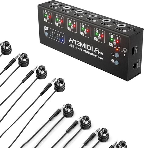CME H12MIDI Pro + 12 Perfect Fit TRS-to-MIDI cables - Premium USB Host MIDI Interface with low-profile cable pack in Kuwait