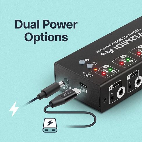 CME H12MIDI Pro + 12 Perfect Fit TRS-to-MIDI cables - Premium USB Host MIDI Interface with low-profile cable pack in Kuwait
