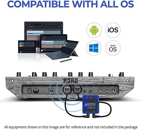 CME WIDI Jack + 6-pin DIN mini Bundle - Bluetooth MIDI Interface with MIDI cables Included - Works with rare single 6-pin DIN mini ports in Saudi Arabia