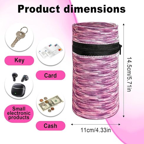 4 PCS Wrist Wallet for Women Men,Highly Stretchable Wallet Wristlet with Zippers,Lightweight Running Wristband, Suitable for Sports, Travel, Running, Walking, Hiking, and Other Activities—4 Colors in Kuwait