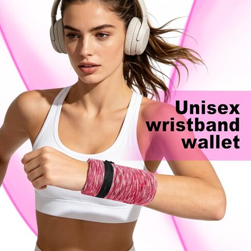 4 PCS Wrist Wallet for Women Men,Highly Stretchable Wallet Wristlet with Zippers,Lightweight Running Wristband, Suitable for Sports, Travel, Running, Walking, Hiking, and Other Activities—4 Colors in Kuwait