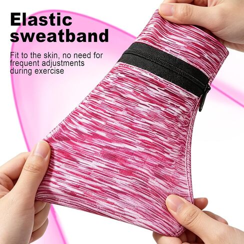4 PCS Wrist Wallet for Women Men,Highly Stretchable Wallet Wristlet with Zippers,Lightweight Running Wristband, Suitable for Sports, Travel, Running, Walking, Hiking, and Other Activities—4 Colors in Kuwait