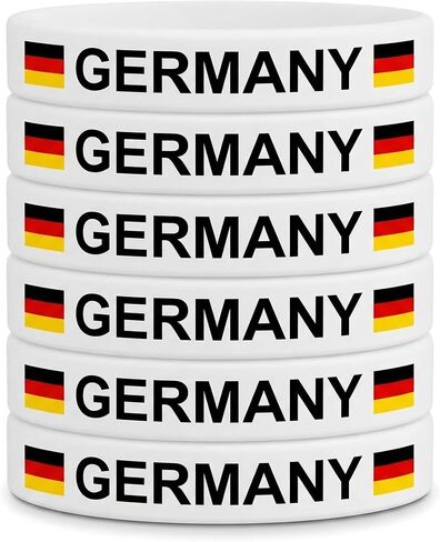 6-Pack Football Nations Flag Silicone Wristbands Set - Premium Rubber Bracelets for International Soccer Matches, Sports Fans Gear, Patriotic Spirit Accessories for Game Day & Parades - Soft & Durable in Kuwait