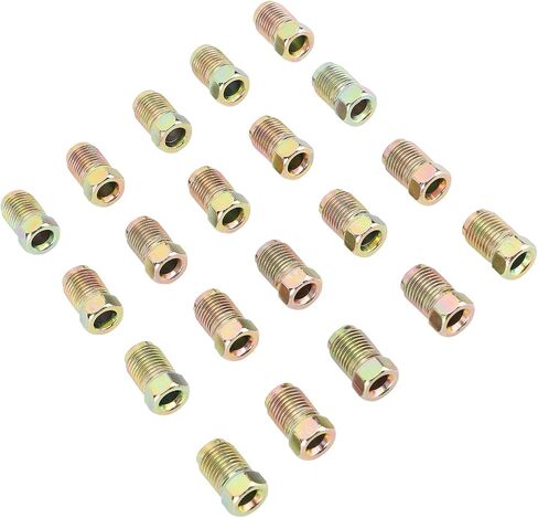 EBTOOLS 20pc Brake Line Nuts, M10 X 1mm Metric Brake Line Invert Flare Fittings for 3/16 Inch Tube, Fittings Assortment for Automotive Systems in Kuwait