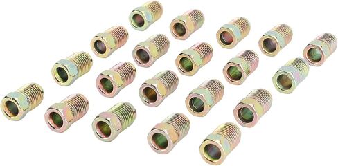 EBTOOLS 20pc Brake Line Nuts, M10 X 1mm Metric Brake Line Invert Flare Fittings for 3/16 Inch Tube, Fittings Assortment for Automotive Systems in Kuwait