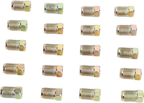 EBTOOLS 20pc Brake Line Nuts, M10 X 1mm Metric Brake Line Invert Flare Fittings for 3/16 Inch Tube, Fittings Assortment for Automotive Systems in Kuwait