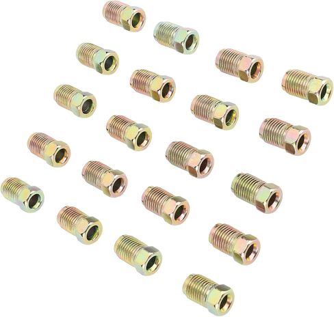 EBTOOLS 20pc Brake Line Nuts, M10 X 1mm Metric Brake Line Invert Flare Fittings for 3/16 Inch Tube, Fittings Assortment for Automotive Systems in Kuwait