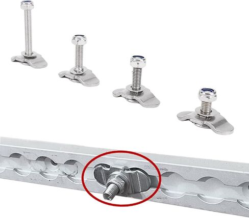 RiToEasysports L Track Threaded Stud Fittings Stainless Steel Double Lug Stud Nut Fitting M8x25mm M8x35mm M8x40mm M8x60mm 5500 Lbs Break Strength for Truck Bed Trailer RV ATV Cargo Control in Saudi Arabia
