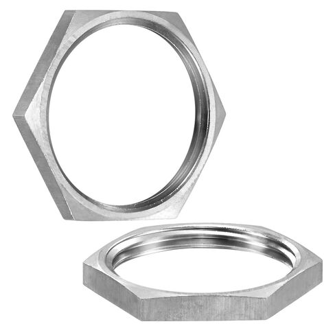 M METERXITY 2-Pack Cast Pipe Fitting Hex Locknut، NPT3/4 أنثى الموضوع الفولاذ المقاوم للصدأ عرافة قفل الجوز لأنظمة السباكة الثابتة / الهيدروليكية / أنظمة نقل السوائل in Kuwait