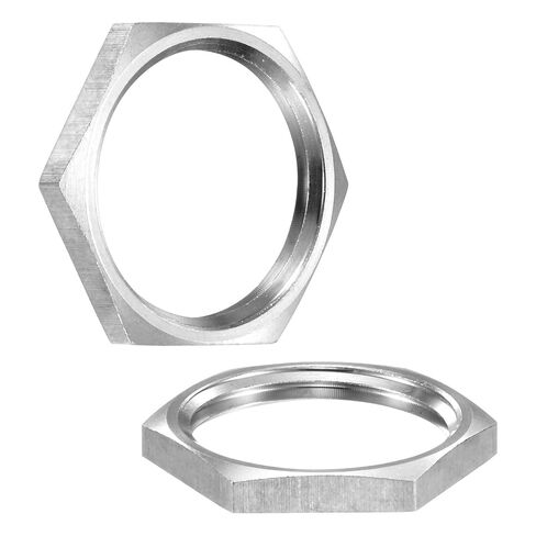 M METERXITY 2-Pack Cast Pipe Fitting Hex Locknut، NPT3/4 أنثى الموضوع الفولاذ المقاوم للصدأ عرافة قفل الجوز لأنظمة السباكة الثابتة / الهيدروليكية / أنظمة نقل السوائل in Kuwait