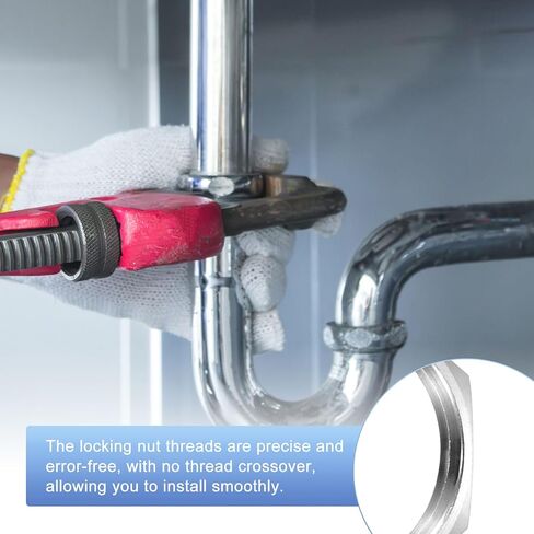 M METERXITY 2-Pack Cast Pipe Fitting Hex Locknut، NPT3/4 أنثى الموضوع الفولاذ المقاوم للصدأ عرافة قفل الجوز لأنظمة السباكة الثابتة / الهيدروليكية / أنظمة نقل السوائل in Kuwait