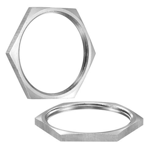 M METERXITY 2-Pack Cast Pipe Fitting Hex Locknut، NPT3/4 أنثى الموضوع الفولاذ المقاوم للصدأ عرافة قفل الجوز لأنظمة السباكة الثابتة / الهيدروليكية / أنظمة نقل السوائل in Kuwait