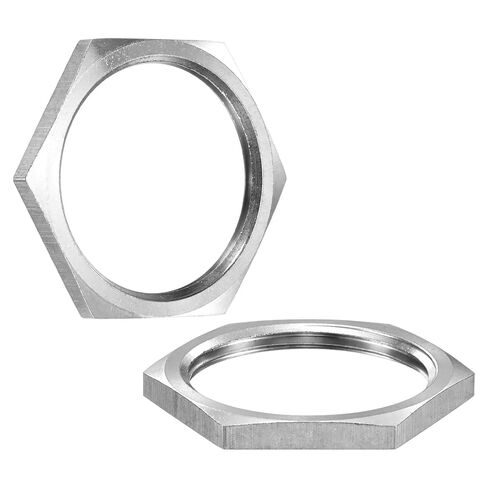 M METERXITY 2-Pack Cast Pipe Fitting Hex Locknut، NPT3/4 أنثى الموضوع الفولاذ المقاوم للصدأ عرافة قفل الجوز لأنظمة السباكة الثابتة / الهيدروليكية / أنظمة نقل السوائل in Kuwait