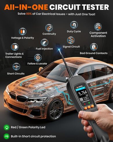 ماسح ضوئي ANCEL AD310 Universal Obd II + مجموعة اختبار مسبار دائرة طاقة السيارات ANCEL PB500 in Kuwait