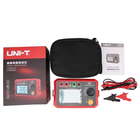 UNI-T Megohmmeter,UT502C Digital Insulation Resistance Tester,2.5KV-20GΩ megger Tester with 30V-75V AC Voltage Measurement Backlight Auto Range for Transformer, Cable Switch，Motors, HVAC Maintenance in Kuwait