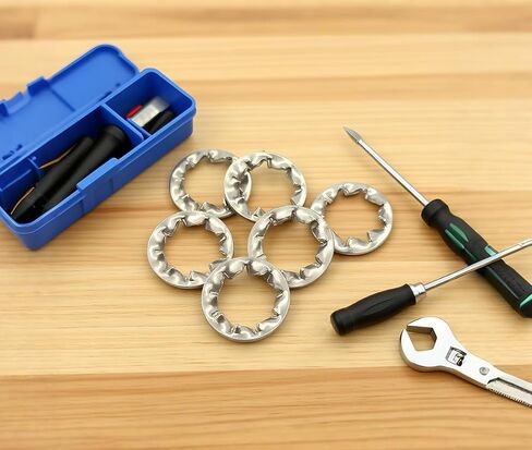 NACX M6 Internal Tooth Star Lock Washers, 304 Stainless Steel Tooth Locking Ring, M6 Internal Serrated Washers, 250PCS (Silver) in Kuwait