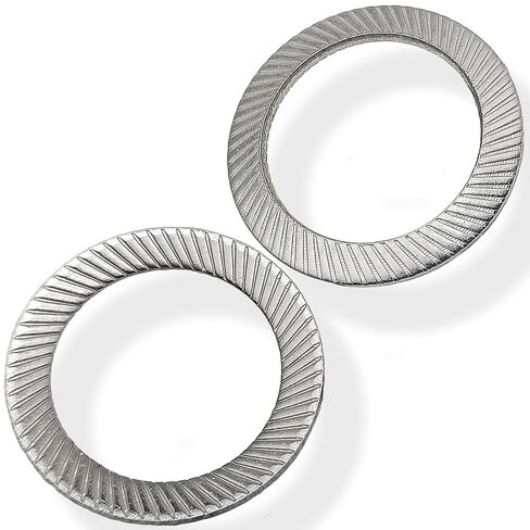 30pcs M10 304 Stainless Steel Double-Sided Lock Washers, Knurled Striped Design,10mm ID x 16mm OD x 1mm Thick in Kuwait