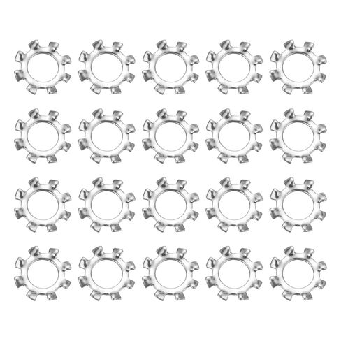 uxcell 100Pcs 1/4 External Tooth Lock Washer, 304 Stainless Steel Multi-Tooth Star Washer Locking Fastener, Silver Tone in Kuwait