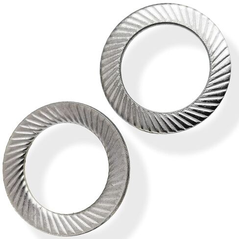 30pcs M10 304 Stainless Steel Double-Sided Lock Washers, Knurled Striped Design,10mm ID x 16mm OD x 1mm Thick in Kuwait