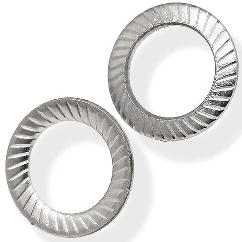30pcs M10 304 Stainless Steel Double-Sided Lock Washers, Knurled Striped Design,10mm ID x 16mm OD x 1mm Thick in Kuwait
