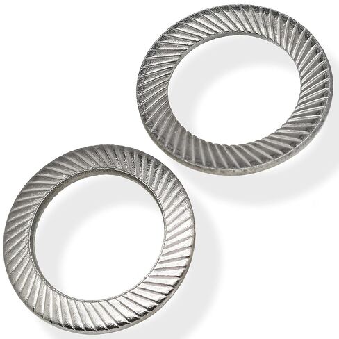 30pcs M10 304 Stainless Steel Double-Sided Lock Washers, Knurled Striped Design,10mm ID x 16mm OD x 1mm Thick in Kuwait