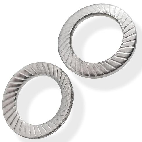 30pcs M10 304 Stainless Steel Double-Sided Lock Washers, Knurled Striped Design,10mm ID x 16mm OD x 1mm Thick in Kuwait