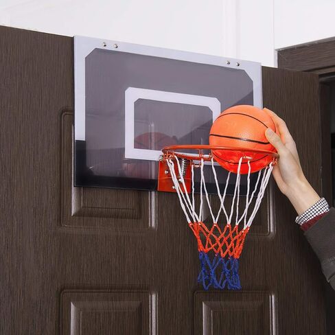 Goplus 18'' x12'' Mini Wall Mounted Basketball Hoop, Backboard for Door w/Ball and Hand Pump Set, Basketball Sports Exercise for Youth Kids Adults Indoor Outdoor in Kuwait