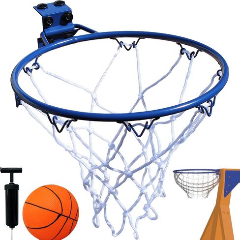 Sportspower Basketball Hoop & Net Attachment for Wooden Swing Sets, Mini-Basketball & Pump Included in Kuwait