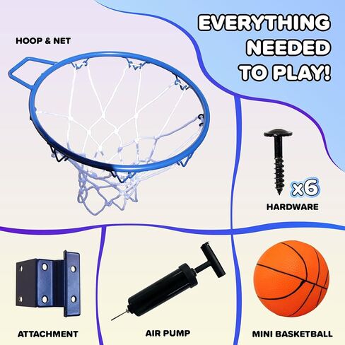 Sportspower Basketball Hoop & Net Attachment for Wooden Swing Sets, Mini-Basketball & Pump Included in Kuwait