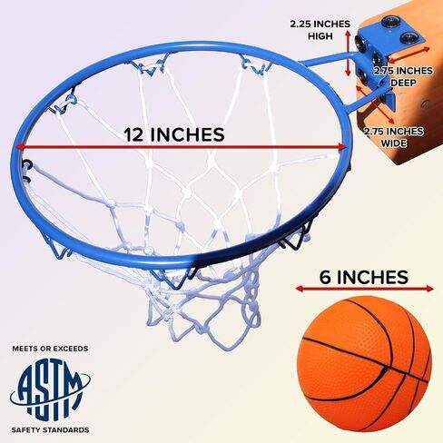 Sportspower Basketball Hoop & Net Attachment for Wooden Swing Sets, Mini-Basketball & Pump Included in Kuwait