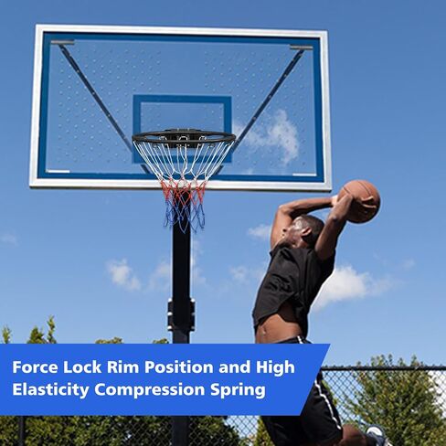 Basketball Rim Replacement, Wall Hanging Standard 18" Steel Rim with All Weather Net, Wall Mounted Basketball Hoop Indoor Black in Kuwait