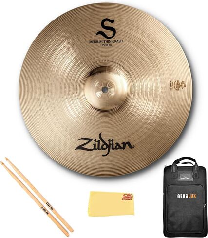 Zildjian S18TC 18" S Thin Crash Cymbal | حزمة مع أعواد الطبل، وحقيبة أعواد الطبل، وقماش تلميع أوستن بازار in Kuwait