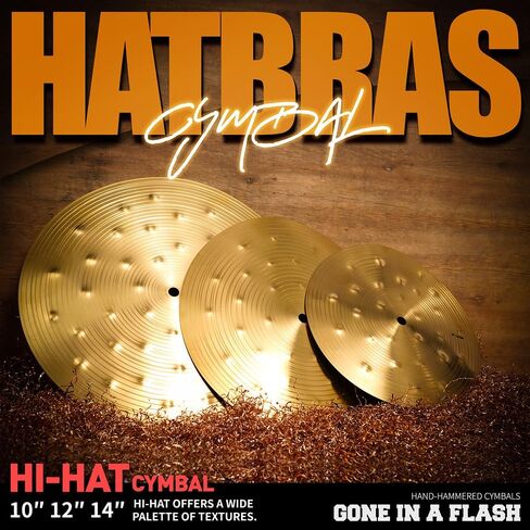 Clap Cymbal Effects Cymbal for Drum Set, Stack Clap Sound Cymbal, Special Effects Percussion Cymbal for Drum Kit– 10" / 12" / 14" in Kuwait