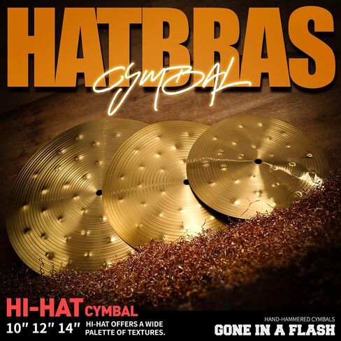 Clap Cymbal Effects Cymbal for Drum Set, Stack Clap Sound Cymbal, Special Effects Percussion Cymbal for Drum Kit– 10" / 12" / 14" in Kuwait