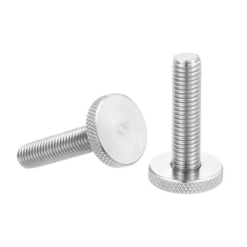 MECCANIXITY 5pcs M3 x 4mm Knurled Thumb Screws, 304 Stainless Steel Flat Head Thumb Screws Metric Diamond Knurled Head Bolts Grip Knobs Hand Tighten Thread Fasteners, 10mm Dia in Kuwait