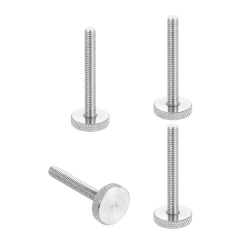 MECCANIXITY 5pcs M3 x 4mm Knurled Thumb Screws, 304 Stainless Steel Flat Head Thumb Screws Metric Diamond Knurled Head Bolts Grip Knobs Hand Tighten Thread Fasteners, 10mm Dia in Kuwait