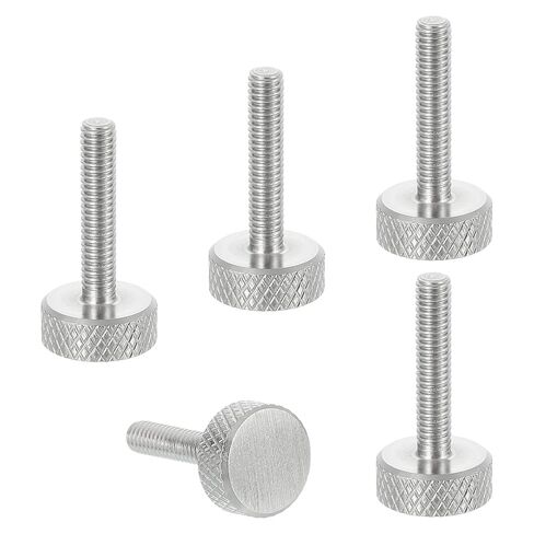 MECCANIXITY 5pcs M3 x 4mm Knurled Thumb Screws, 304 Stainless Steel Flat Head Thumb Screws Metric Diamond Knurled Head Bolts Grip Knobs Hand Tighten Thread Fasteners, 10mm Dia in Kuwait