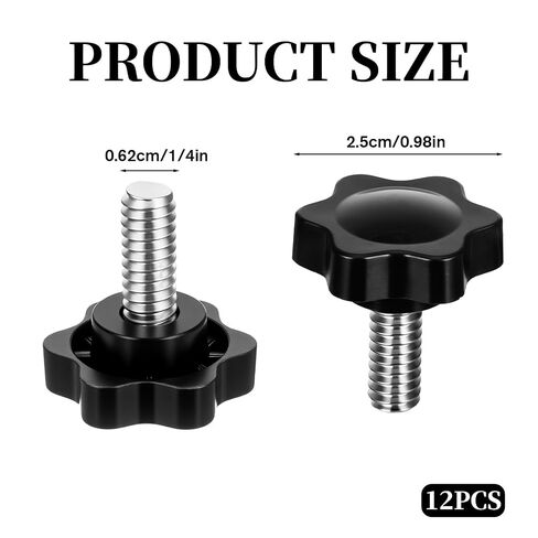 Thumb Screws 1/4"- 20 × 0.63 Knurled Thumb Screw 1/4 × 20 Threaded Knobs for Machine Furniture Umbrella Base Replacement 12 PCS in Kuwait