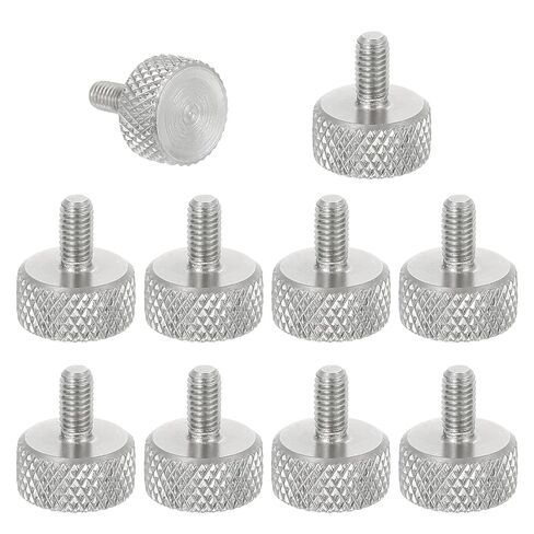 MECCANIXITY 5pcs M3 x 4mm Knurled Thumb Screws, 304 Stainless Steel Flat Head Thumb Screws Metric Diamond Knurled Head Bolts Grip Knobs Hand Tighten Thread Fasteners, 10mm Dia in Kuwait