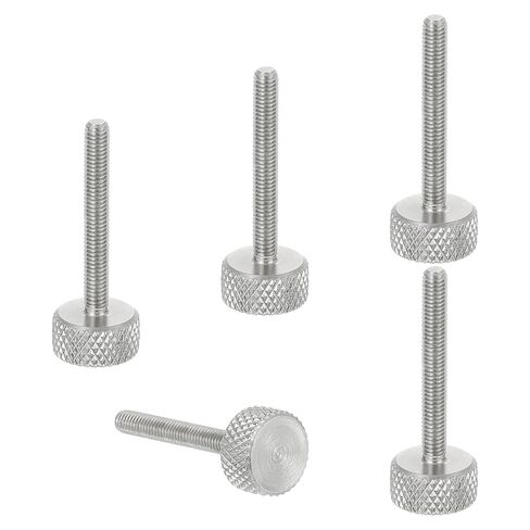 MECCANIXITY 5pcs M3 x 4mm Knurled Thumb Screws, 304 Stainless Steel Flat Head Thumb Screws Metric Diamond Knurled Head Bolts Grip Knobs Hand Tighten Thread Fasteners, 10mm Dia in Kuwait