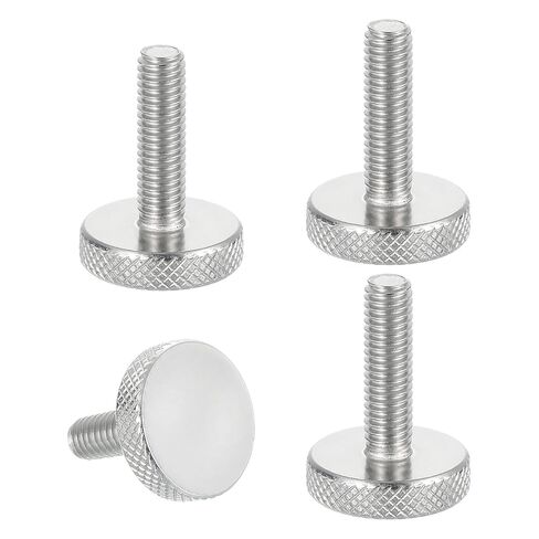 MECCANIXITY 5pcs M3 x 4mm Knurled Thumb Screws, 304 Stainless Steel Flat Head Thumb Screws Metric Diamond Knurled Head Bolts Grip Knobs Hand Tighten Thread Fasteners, 10mm Dia in Kuwait