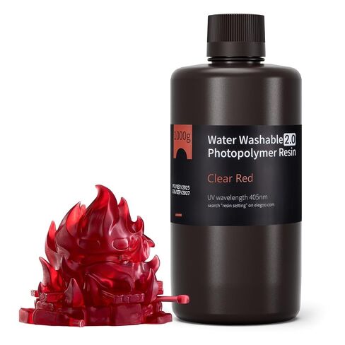 ELEGOO Water Washable 3D Printer Resin 2.0, 405nm UV-Curing 3D Resin with Lower Viscosity, Higher Toughness, Compatible with Saturn Mars Jupiter MSLA DLP LCD 3D Printers, Ceramic Grey 2000g in Kuwait