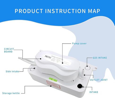 Mini AC110-220V,Automatic Condensate Pump,19.6ft Lift,Quiet Pump for HVAC,Air Conditioner,Dehumidifier,Furnance,Ice Maker (360, Liters Per Hour) in Kuwait