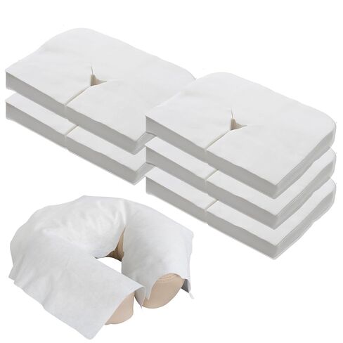 EARTHLITE Flat Disposable Face Cradle and Headrest Covers, 300-Pack, Medical-Grade, Ultra Soft, Luxurious, Non-Sticking for Massage Tables & Chairs, White in Kuwait