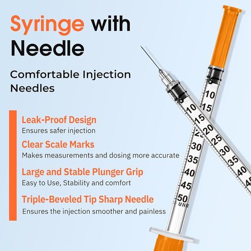 0.5ml 30G 5/16" Syringes, Lab Syringes Individually Wrapped pack of 100 in Kuwait