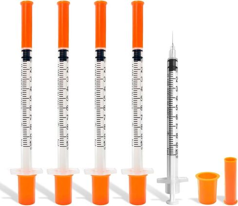 30PACK U-100 1ml Syringes with Needle, 30G 5/16'' (8mm) 1cc, Individual Wrapped Lab Supplies in Kuwait