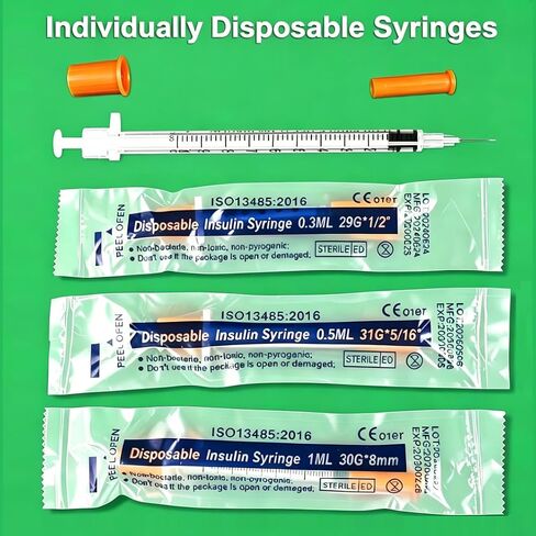 Syring 1mL 30G 5/16 Inch (8mm), Individually Sealed for Laboratory and Fluid Dispensing, U-100 Lab Syring Pack of 30 in Kuwait